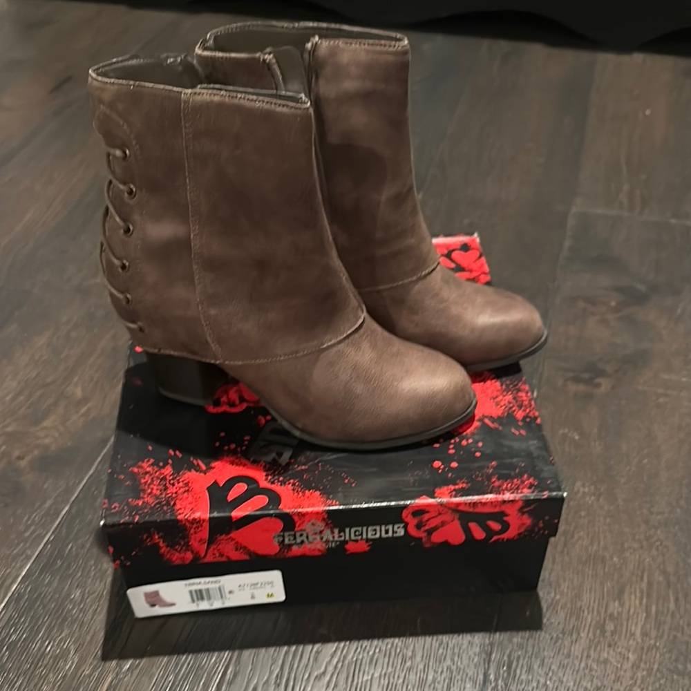 Fergalicious Women's Brown Ankle Booties